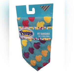 Peeps Pet Bandana Teal Blue Chick Pattern - Size XS/S - Easter Dog Cat Accessory